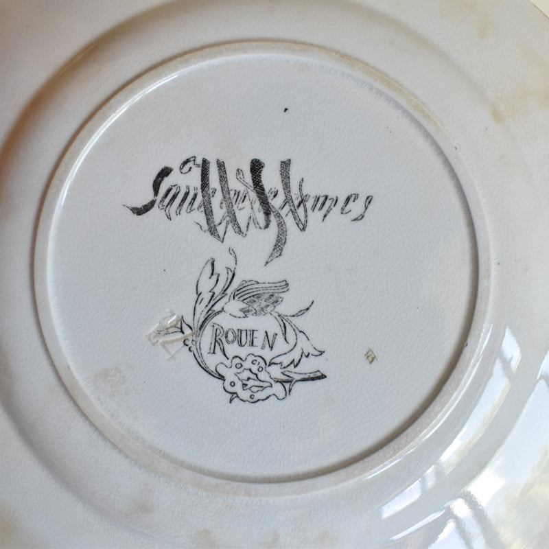 Antique Dessert Plate U&C Sarreguemines Rouen B