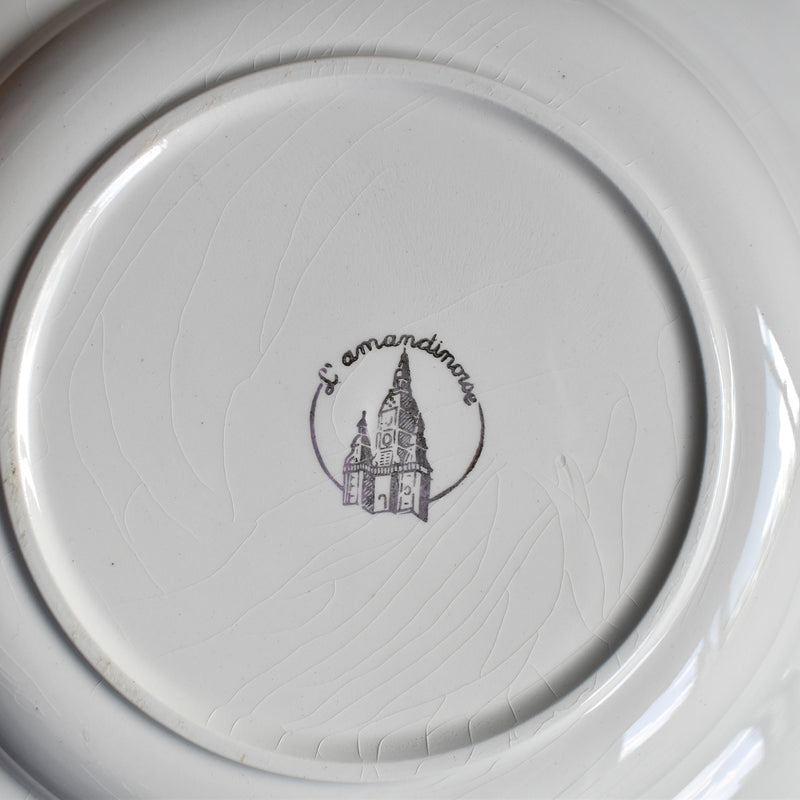 Vintage Deep Plate Lamandinoise Pastel Rose C