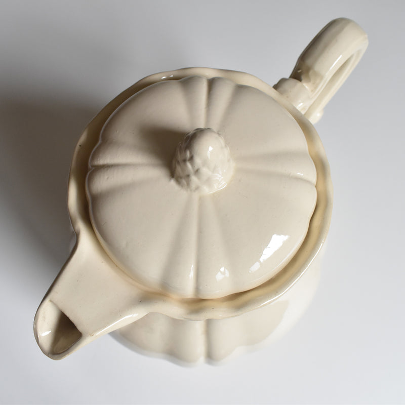 Vintage Teapot Digoin & Sarreguemines Ivoire Floral Rim