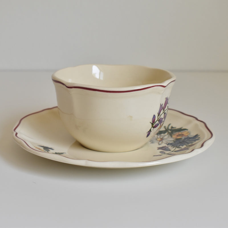 Vintage Chocolate Cup & Saucer Digoin & Sarreguemines Agreste