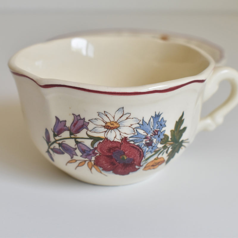 Vintage Chocolate Cup & Saucer Digoin & Sarreguemines Agreste