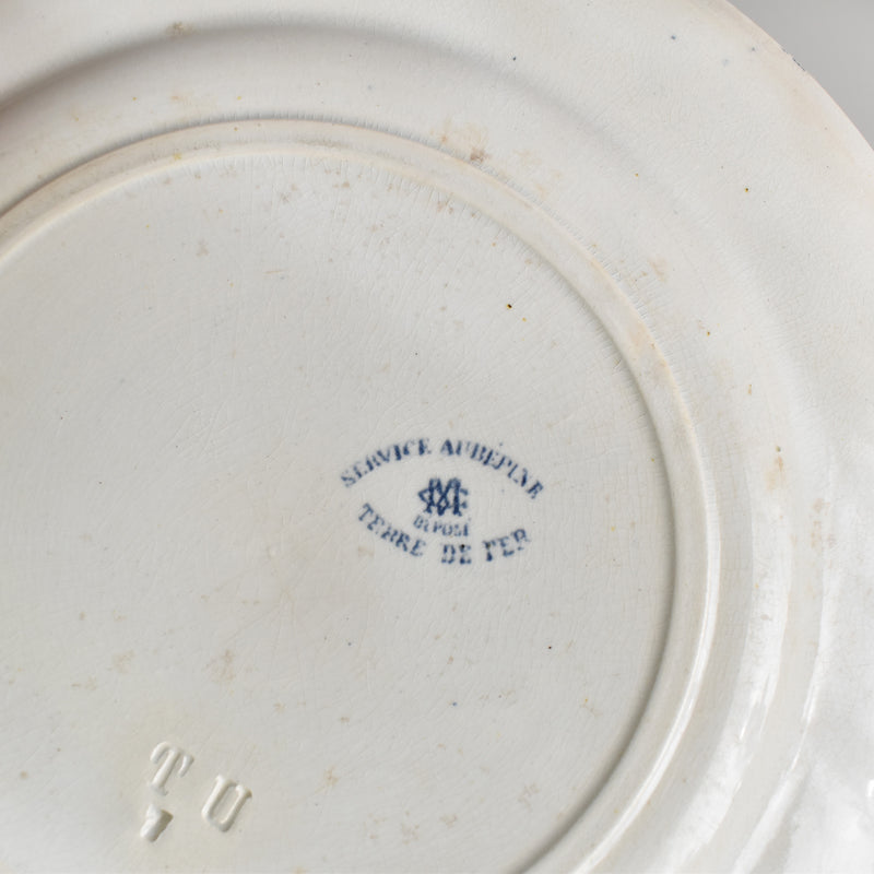 Antique plate, Creil-Montereau, Aubépine D