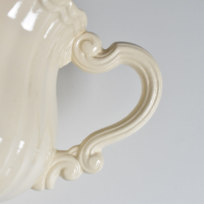 Vintage Teapot Digoin & Sarreguemines Ivoire Floral Rim