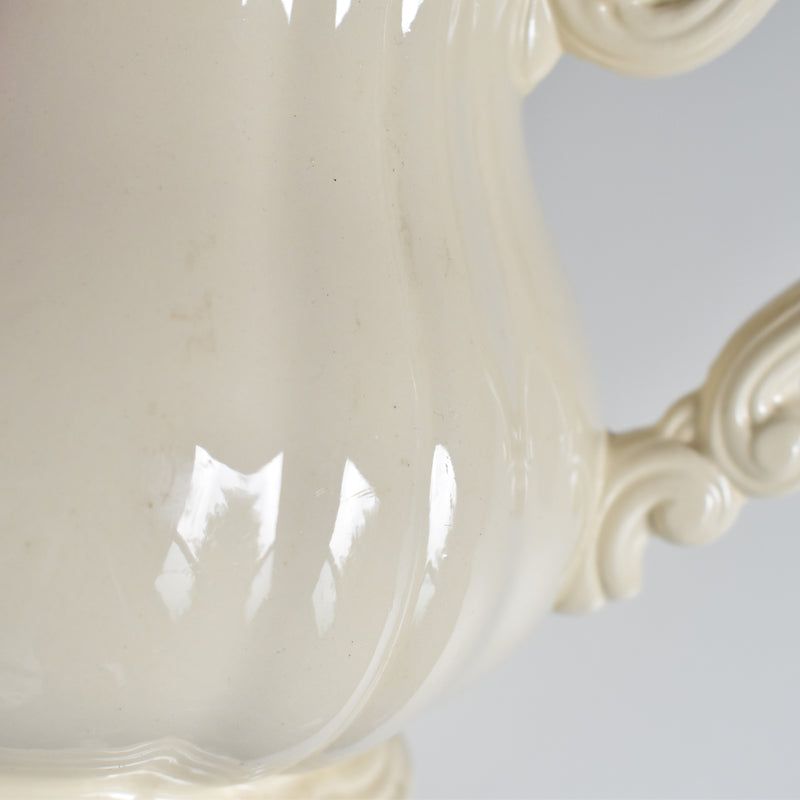 Vintage Teapot Digoin & Sarreguemines Ivoire Floral Rim