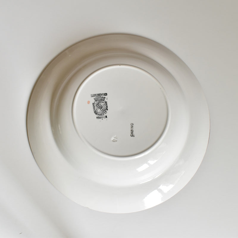 Vintage Deep Plate Digoin & Sarreguemines Casino C