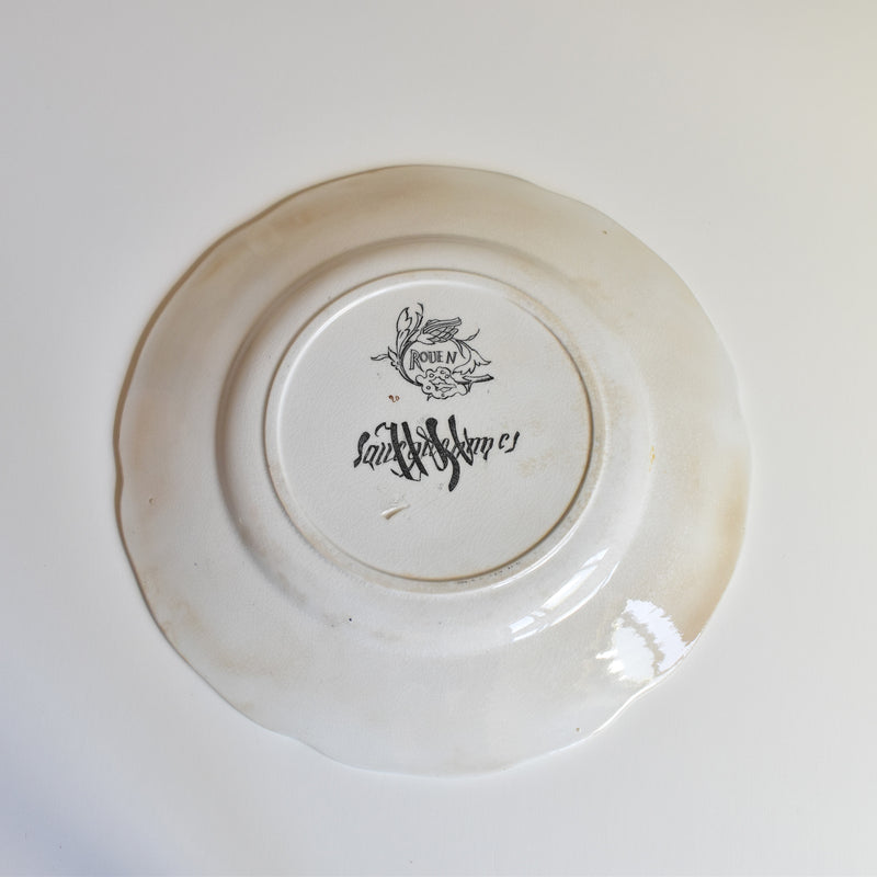 Antique Dessert Plate, U&C Sarreguemines Rouen C