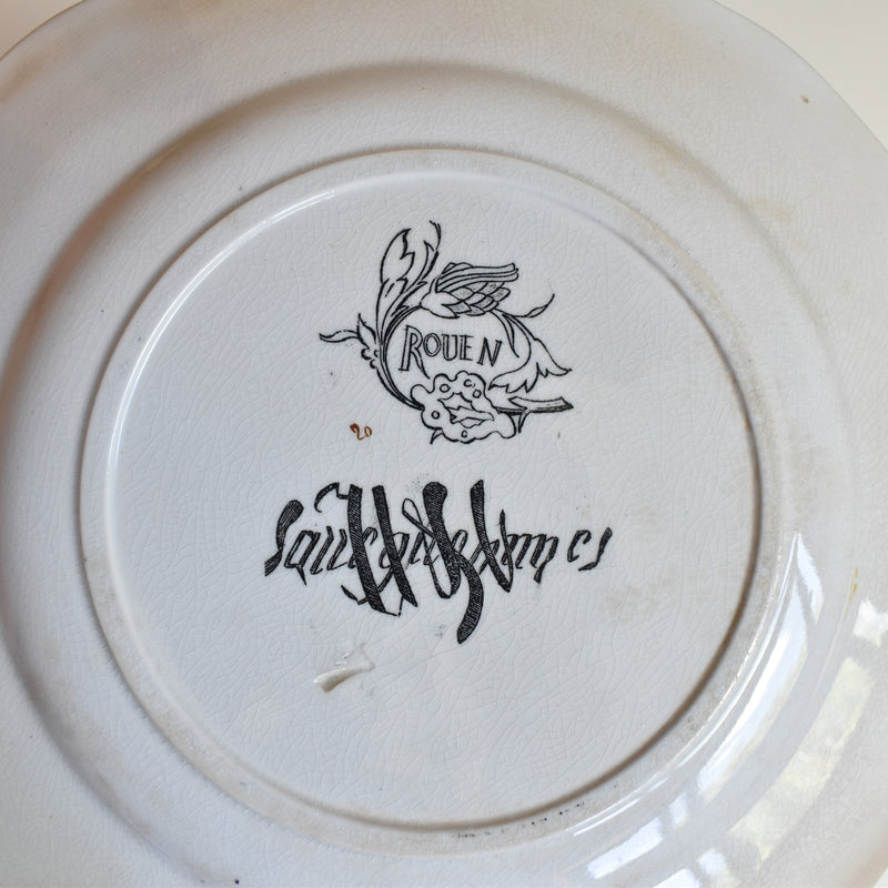 Antique Dessert Plate, U&C Sarreguemines Rouen C