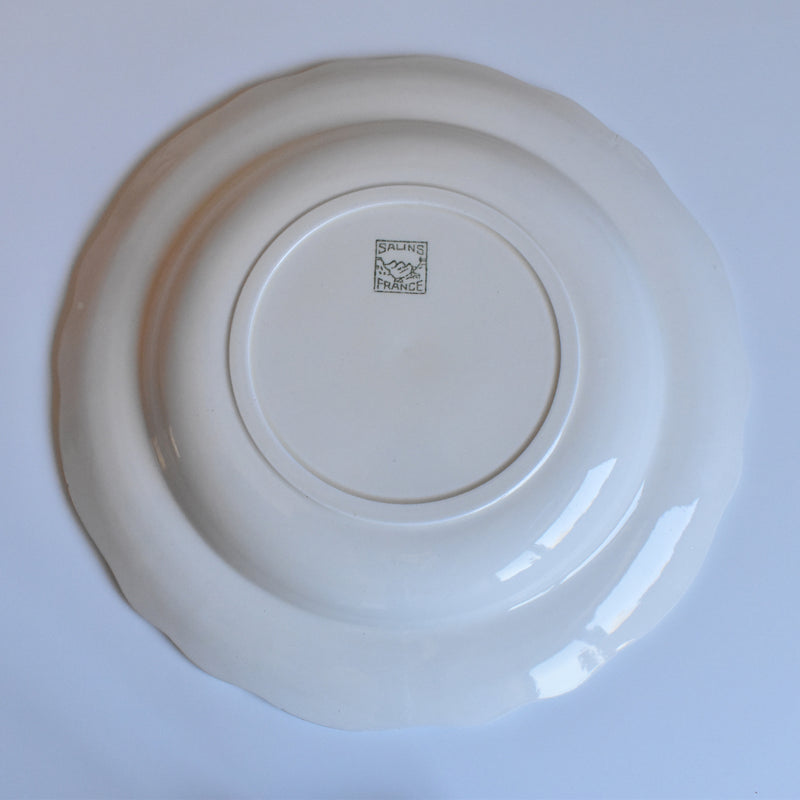Vintage Plate Sarreguemines Scalloped Rim A