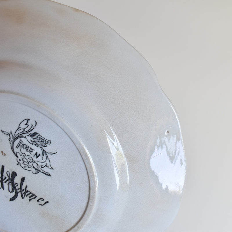 Antique Dessert Plate, U&C Sarreguemines Rouen C