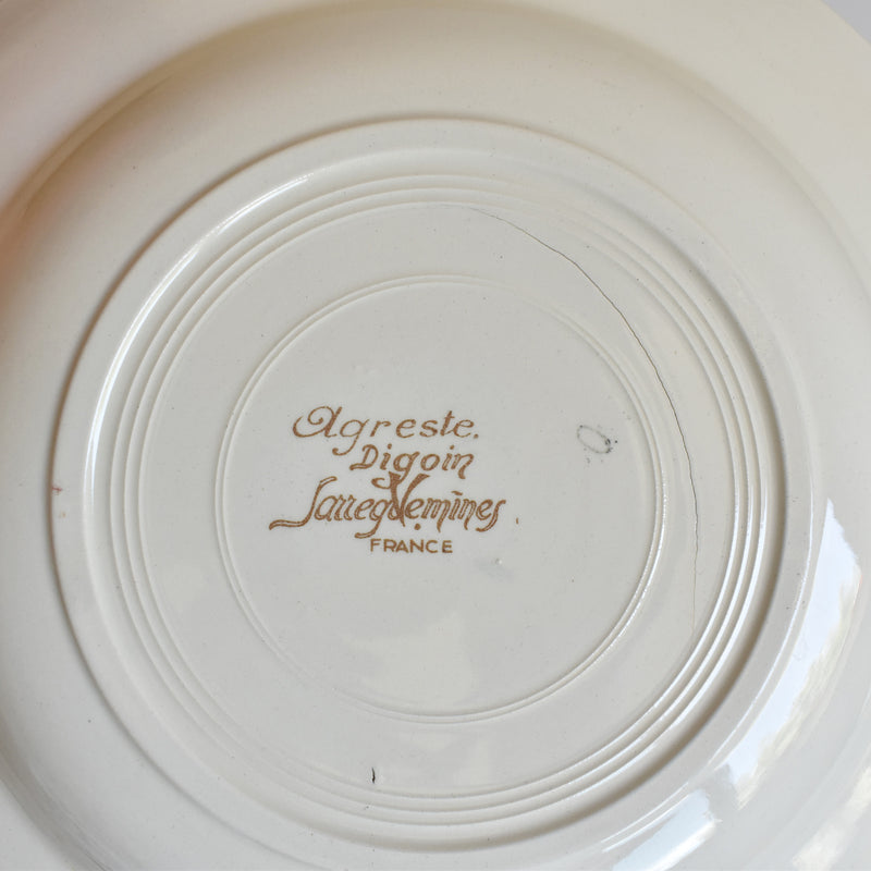 Vintage Plate Digoin & Sarreguemines Agreste D