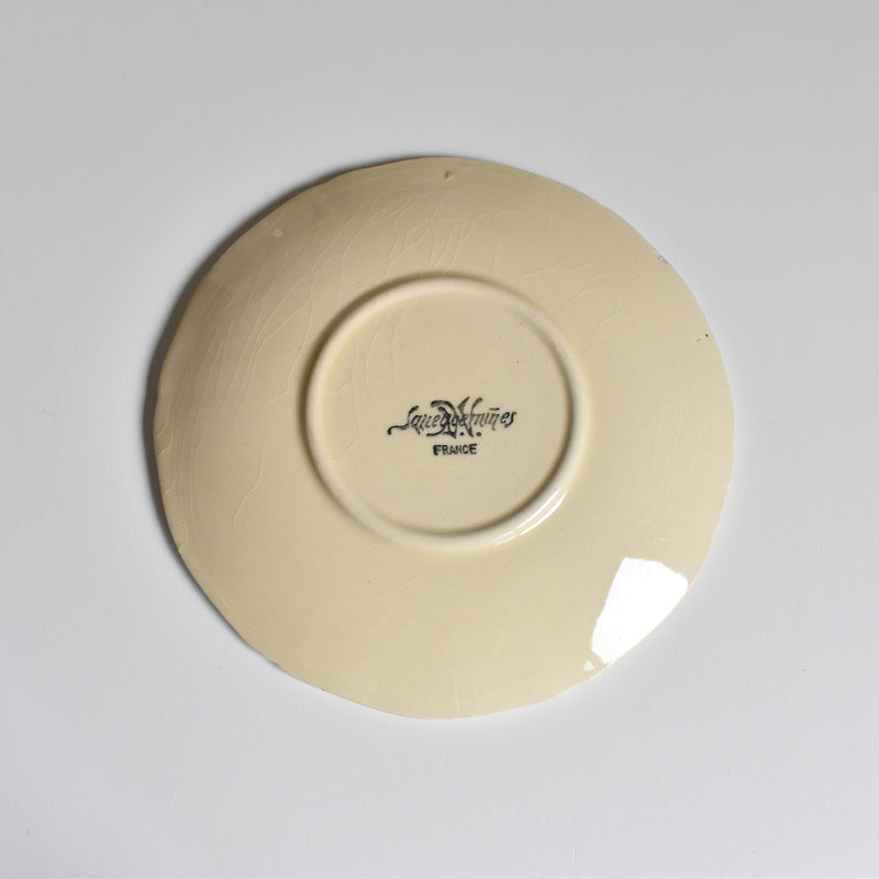 Vintage Cup & Saucer: Digoin & Sarreguemines, Ivoire, Flower Rim