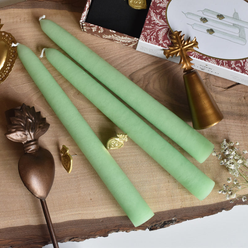 シエルジュコニック　（テーパーキャンドル）　20cm Menthe（ミントグリーン）