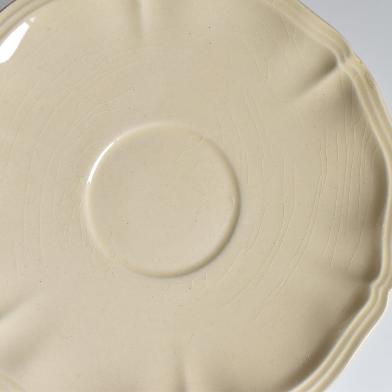Vintage Cup & Saucer: Digoin & Sarreguemines, Ivoire, Flower Rim