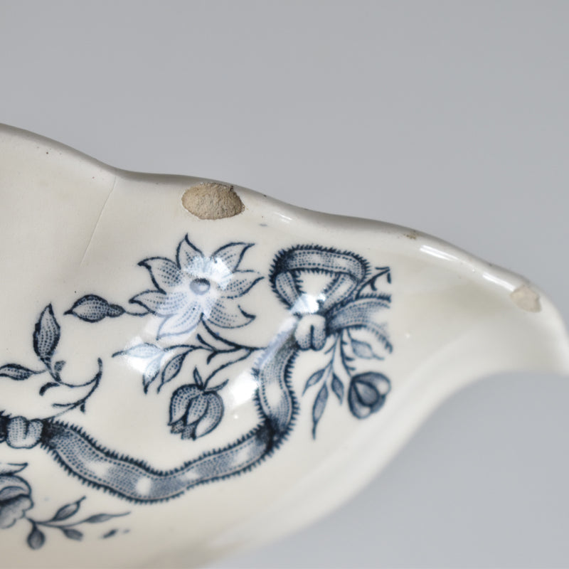 Antique Longchamp Sauce Boat, Rubans