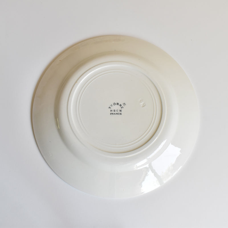 Vintage Dessert Plate, HBCM Creil et Montereau, Yvonne D