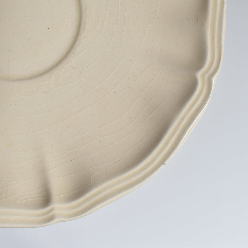 Vintage Cup & Saucer: Digoin & Sarreguemines, Ivoire, Flower Rim