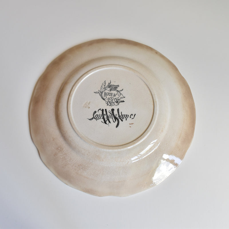 Antique dessert plate, U&C Sarreguemines, Rouen D