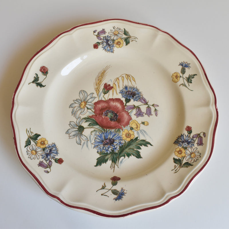 Vintage Pedestal Plate Digoin & Sarreguemines Agreste A