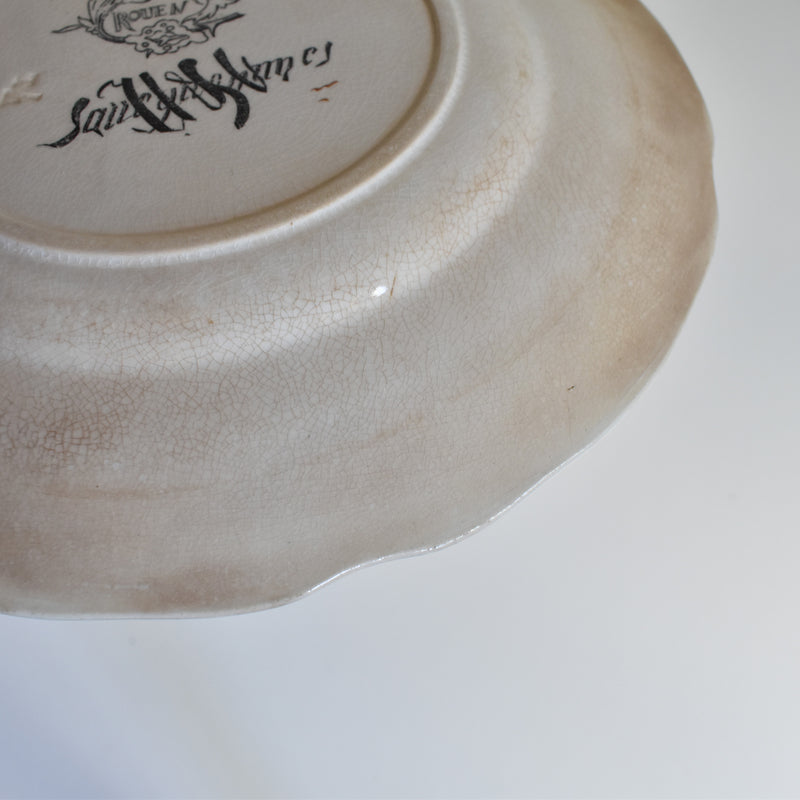 Antique dessert plate, U&C Sarreguemines, Rouen D