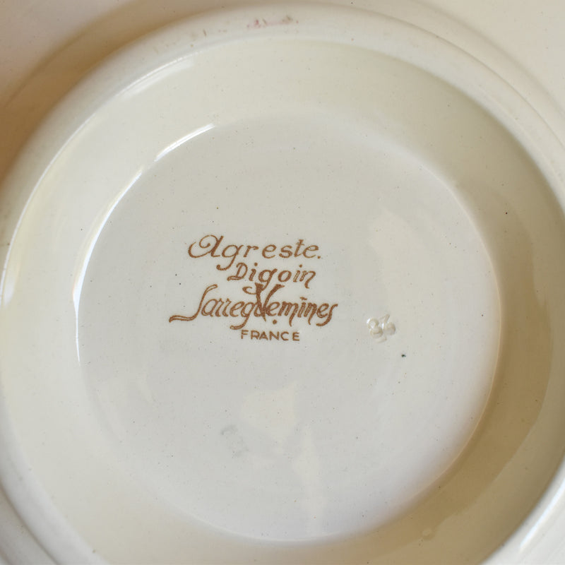 Vintage Pedestal Plate Digoin & Sarreguemines Agreste A