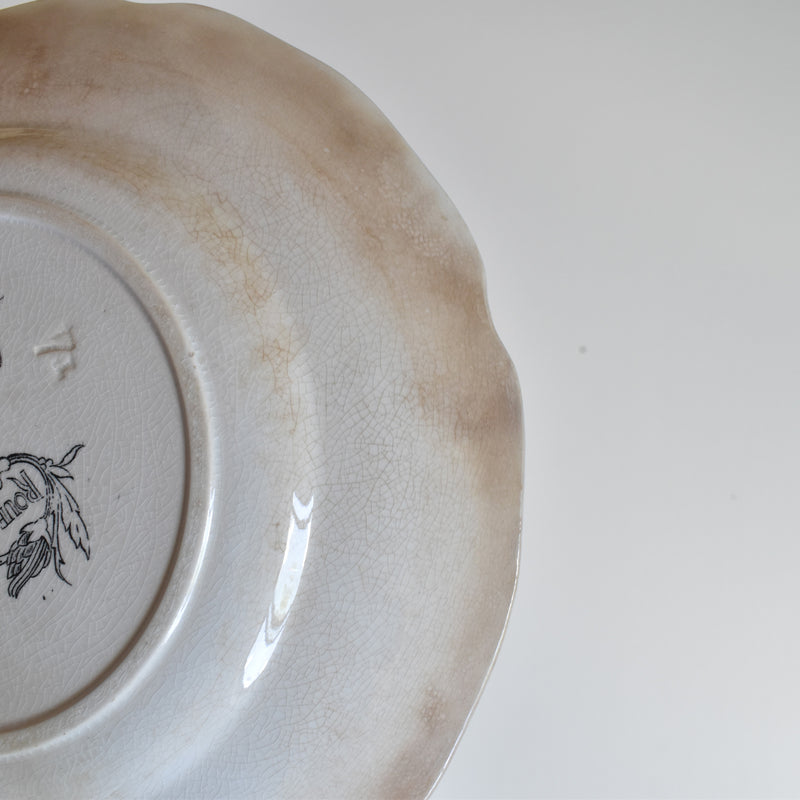 Antique dessert plate, U&C Sarreguemines, Rouen D