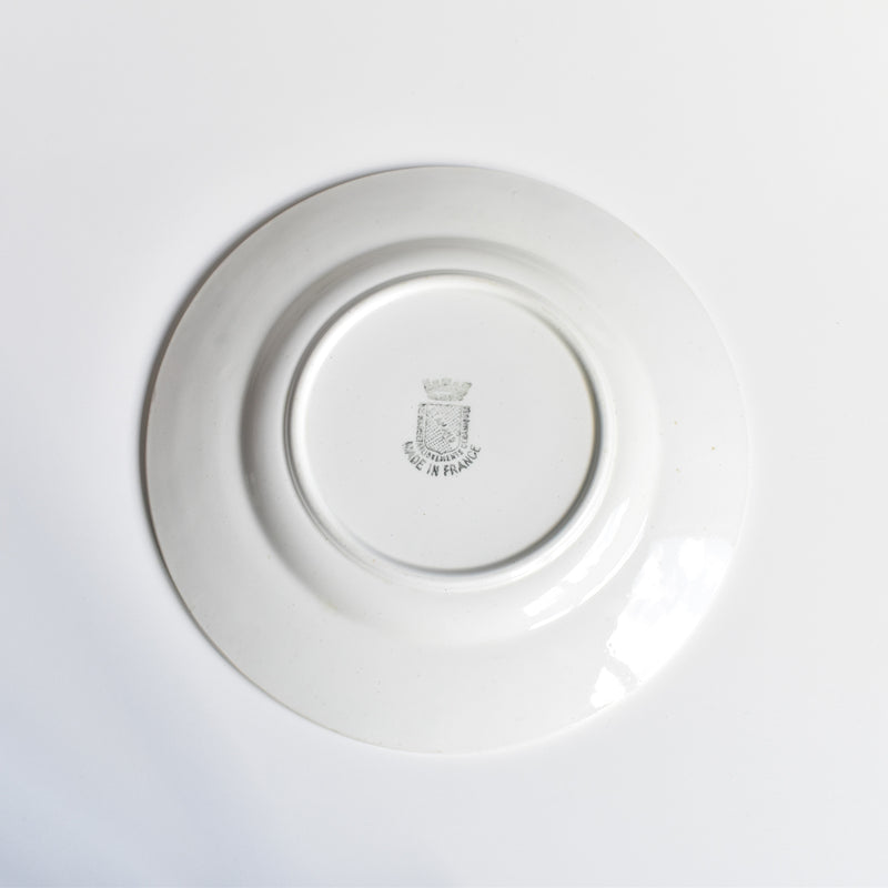 Vintage dessert plate, Saint-Amand, holly, D