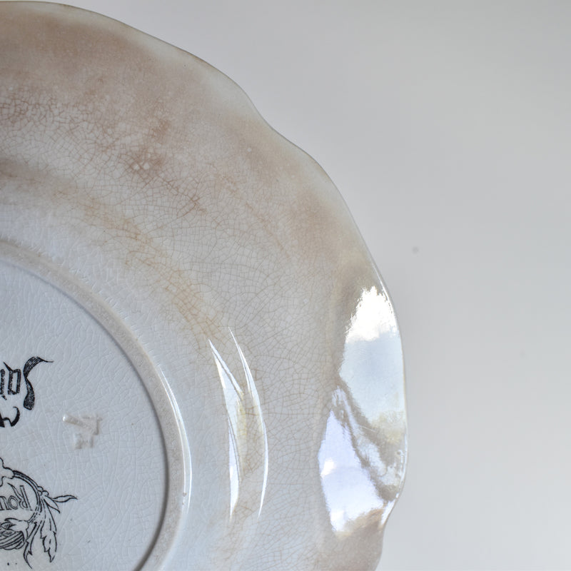 Antique dessert plate, U&C Sarreguemines, Rouen D