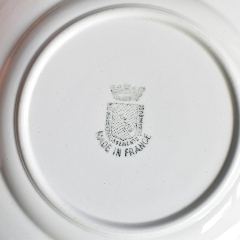 Vintage dessert plate, Saint-Amand, holly, D
