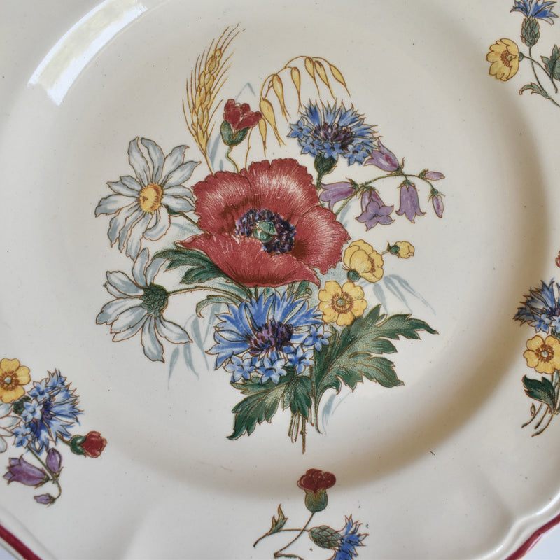 Vintage Pedestal Plate Digoin & Sarreguemines Agreste A