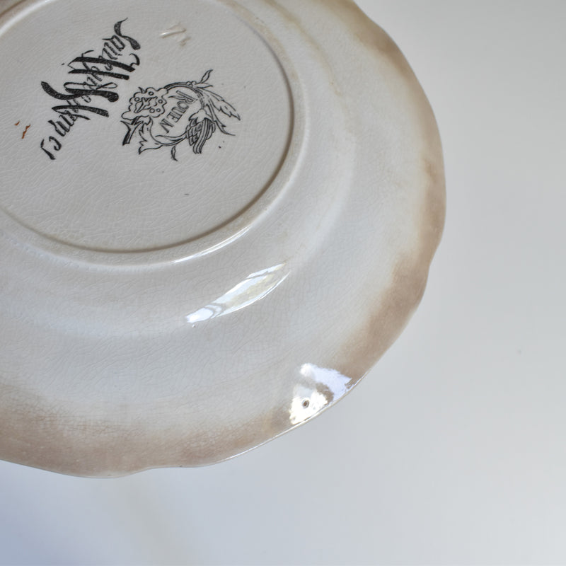 Antique dessert plate, U&C Sarreguemines, Rouen D