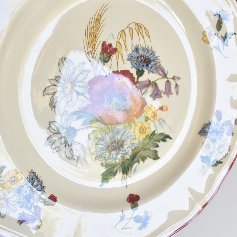 Vintage Pedestal Plate Digoin & Sarreguemines Agreste A