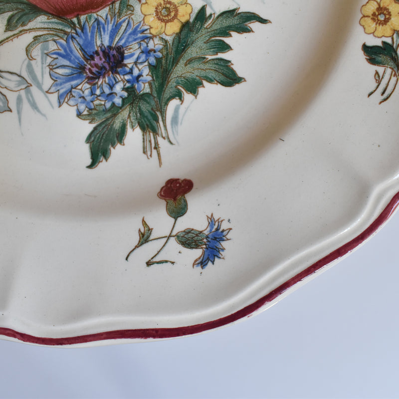 Vintage Pedestal Plate Digoin & Sarreguemines Agreste A