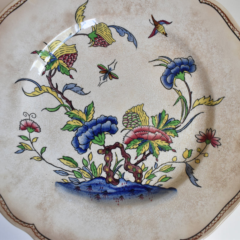 Antique dessert plate, U&C Sarreguemines, Rouen D