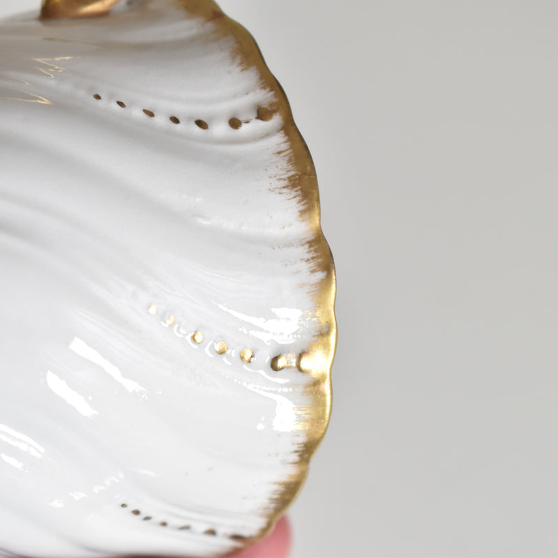 Vintage Cup Digoin & Sarreguemines Perle White & Gold A