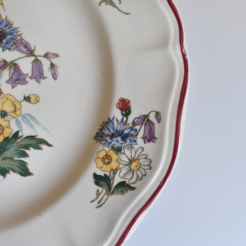 Vintage Pedestal Plate Digoin & Sarreguemines Agreste A