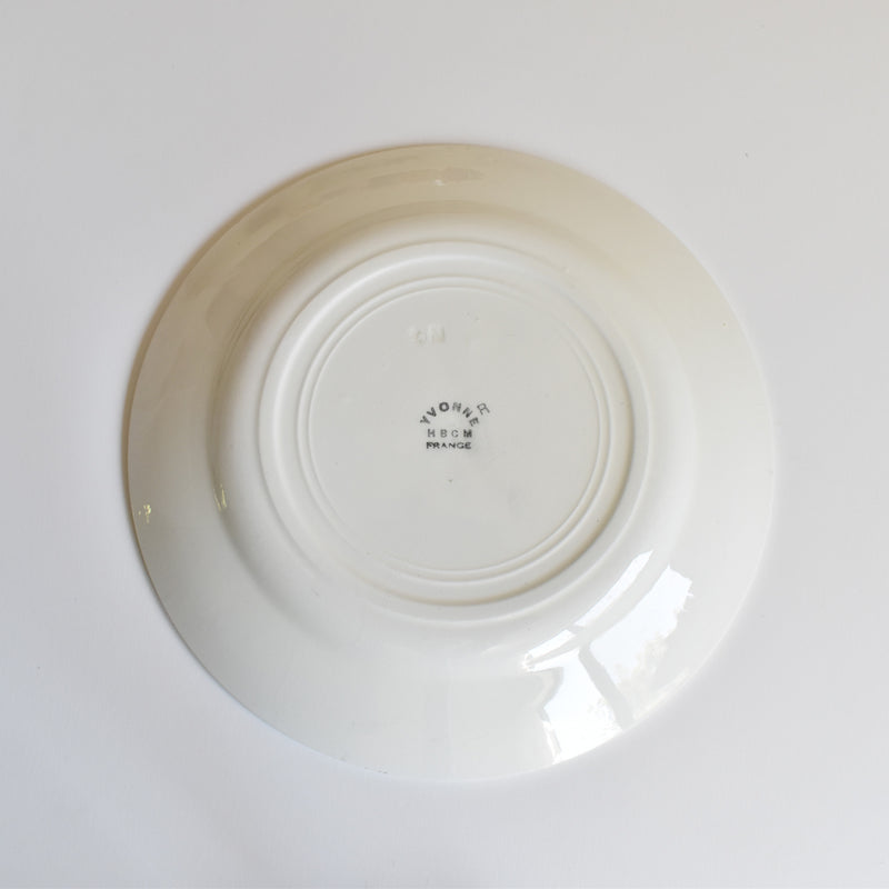 Vintage dessert plate HBCM Creil-Montereau Yvonne E