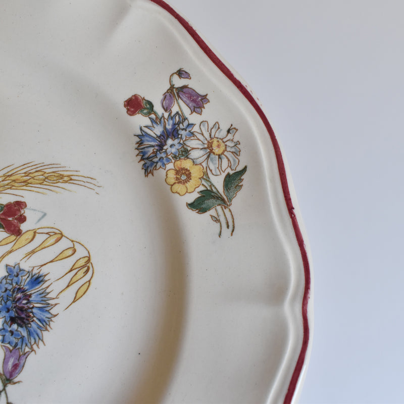 Vintage Pedestal Plate Digoin & Sarreguemines Agreste A