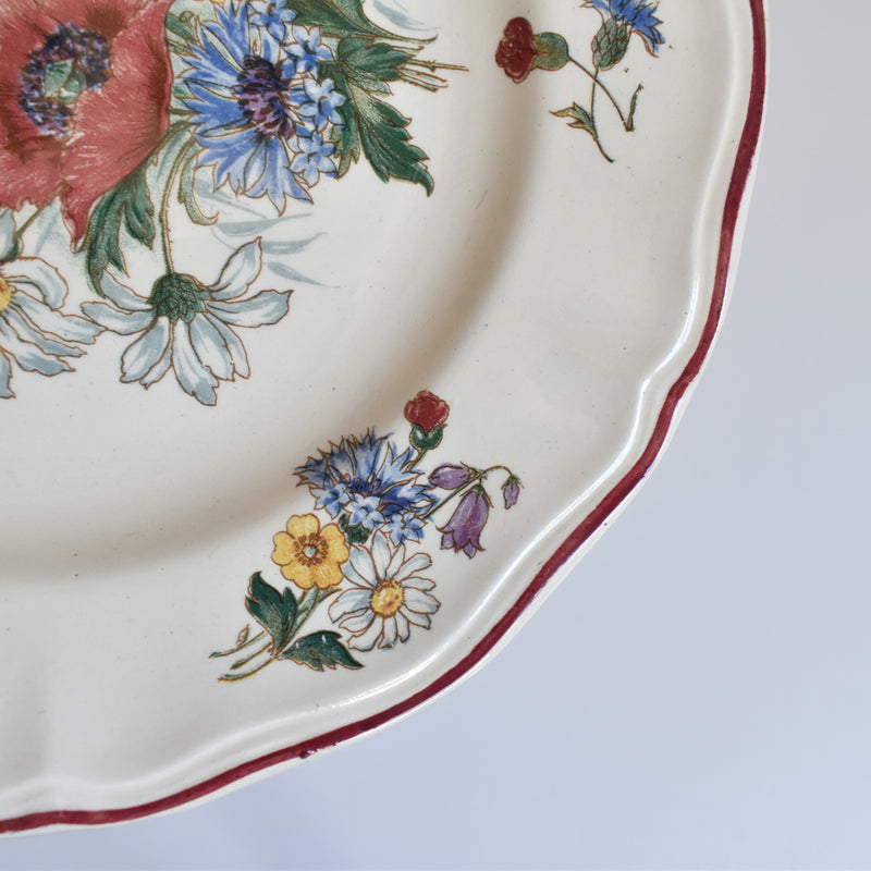 Vintage Pedestal Plate Digoin & Sarreguemines Agreste A