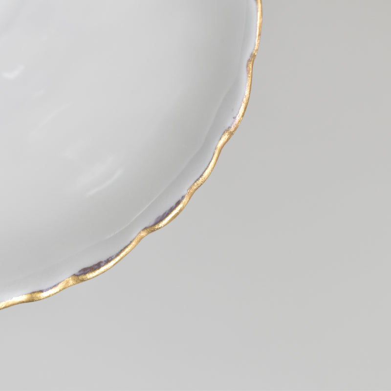 Vintage Cup Digoin & Sarreguemines Perle White & Gold A