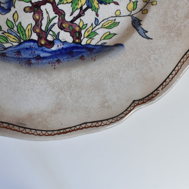 Antique dessert plate, U&C Sarreguemines, Rouen D
