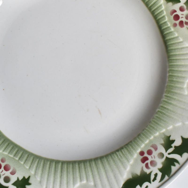 Vintage dessert plate, Saint-Amand, holly, D