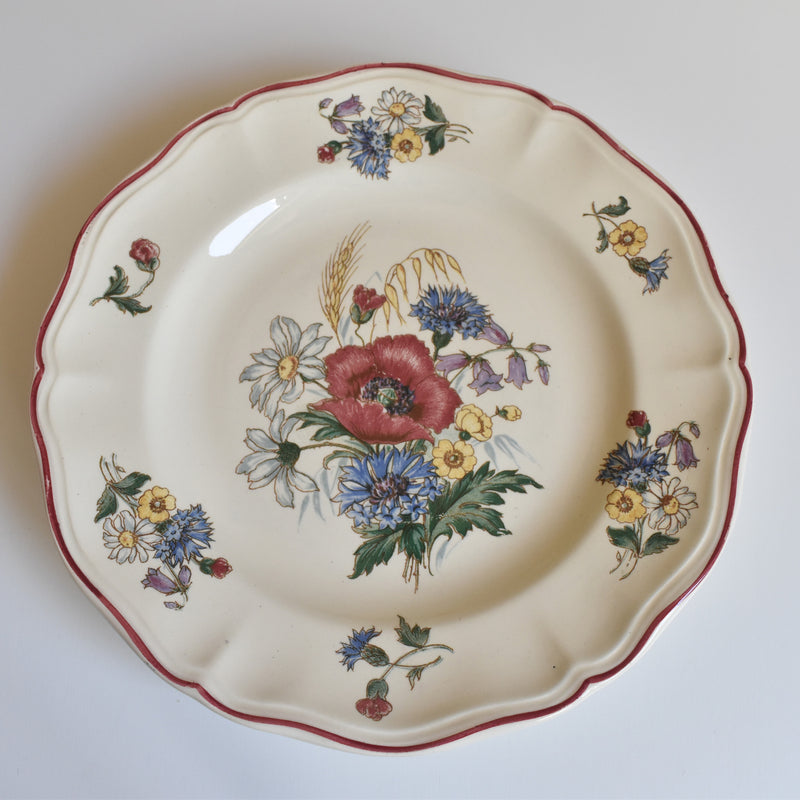 Vintage Footed Plate, Digoin & Sarreguemines Agreste B