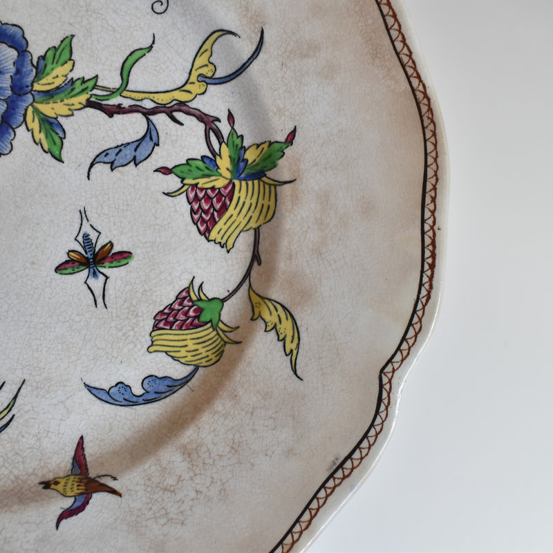Antique dessert plate, U&C Sarreguemines, Rouen D