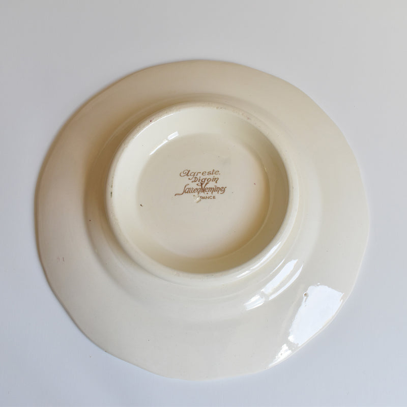 Vintage Footed Plate, Digoin & Sarreguemines Agreste B