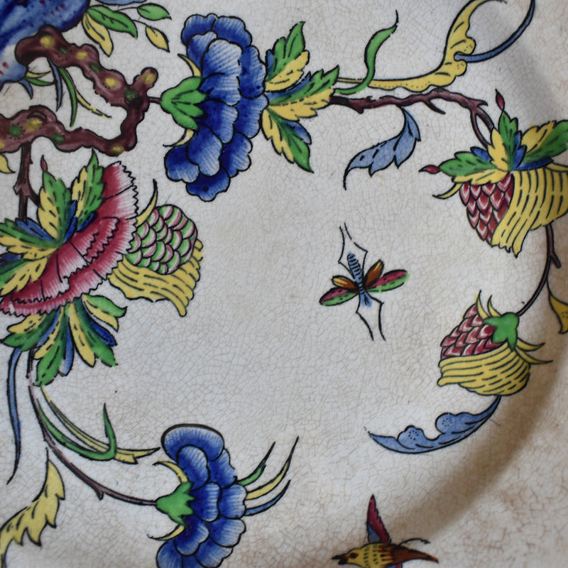Antique dessert plate, U&C Sarreguemines, Rouen D
