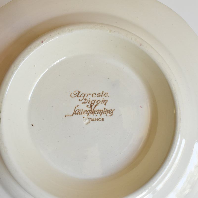 Vintage Footed Plate, Digoin & Sarreguemines Agreste B