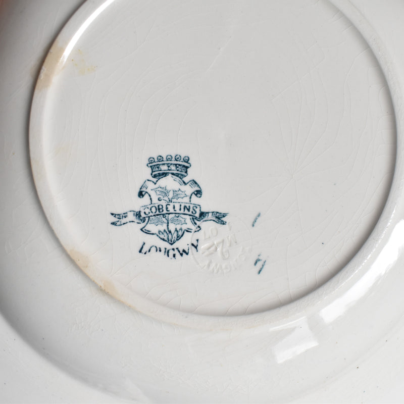 Antique Deep Plate Longwy Gobelins D