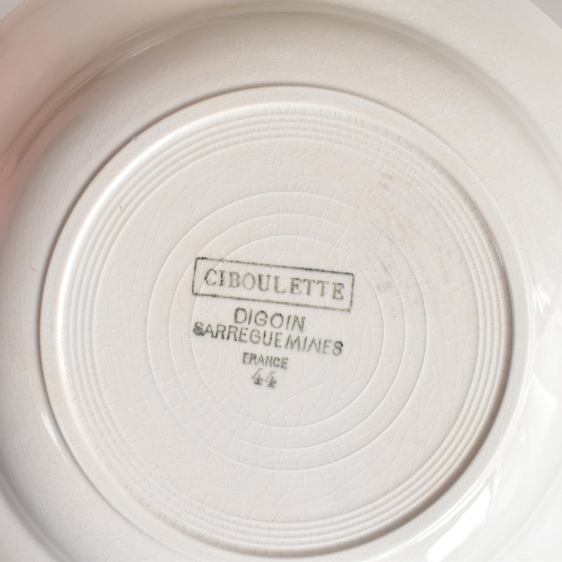 Vintage Deep Plate Digoin & Sarreguemines Ciboulette C