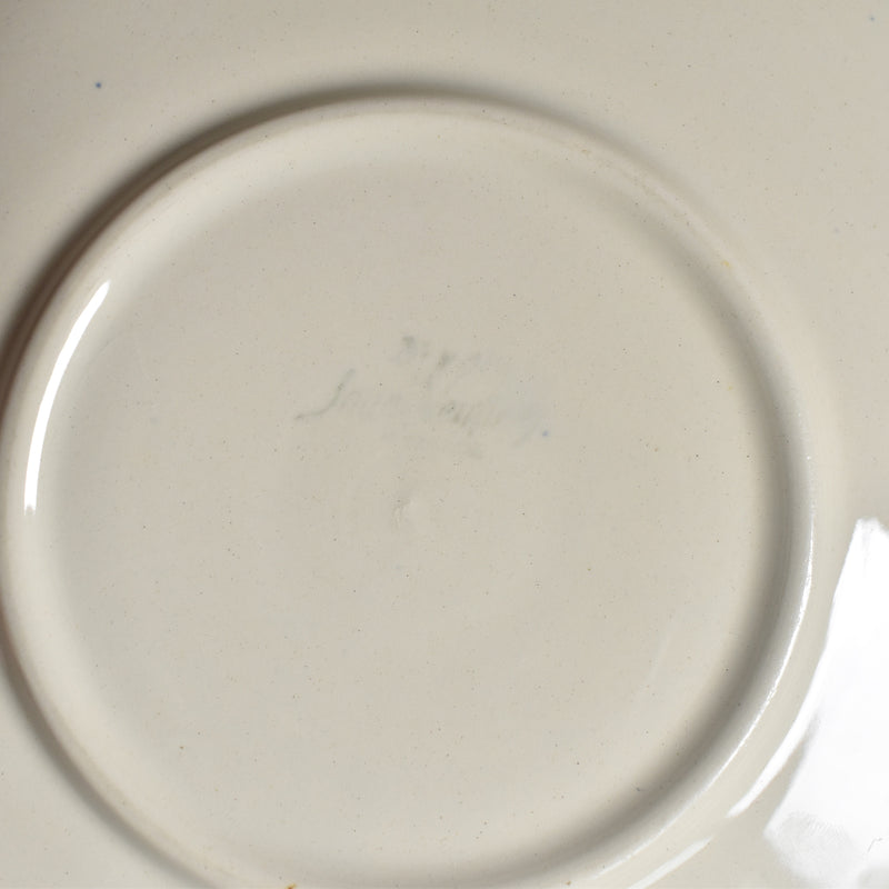 Vintage Chocolate Cup & Saucer Digoin & Sarreguemines Ivoire Petal Rim A