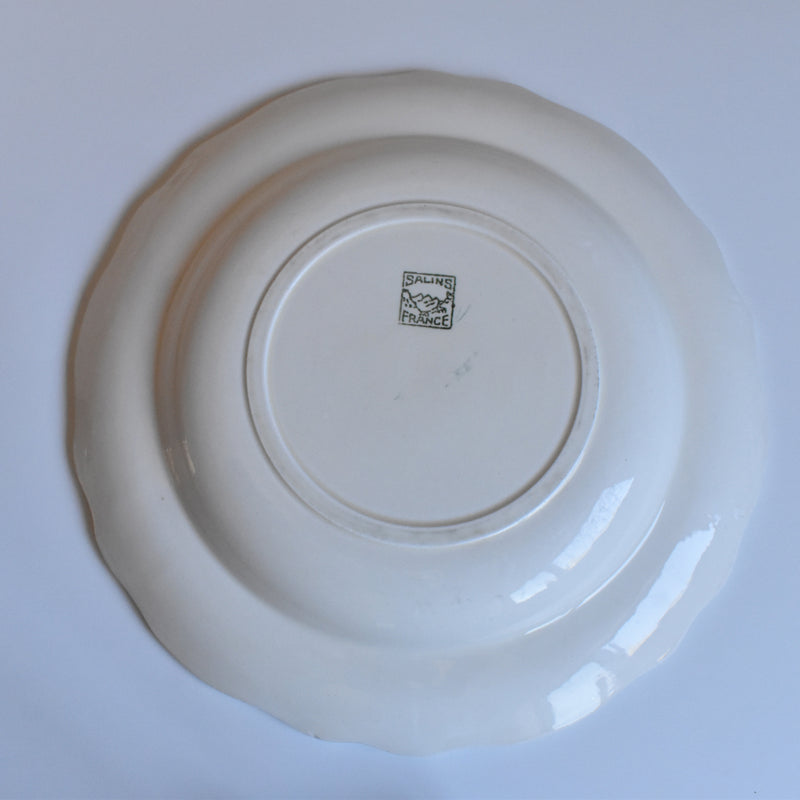 Vintage plate, Sarreguemines, floral rim, D